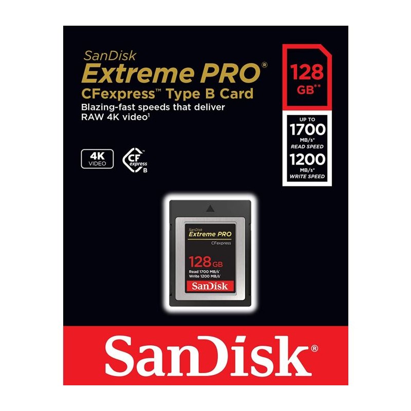 Pomnilniška kartica CFexpress SanDisk Extreme PRO 128GB, Type B