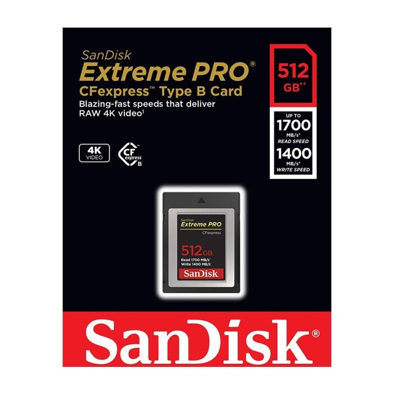 Pomnilniška kartica CFexpress SanDisk Extreme PRO 512GB, Type B
