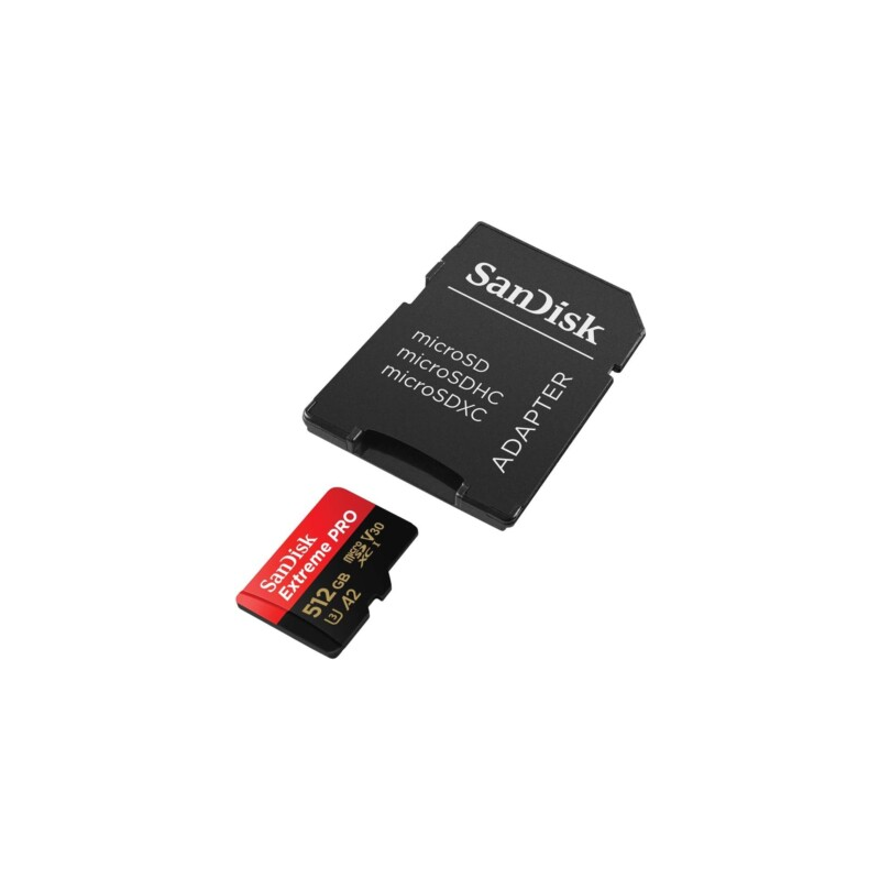 Pomnilniška kartica XC SANDISK MICRO 512GB EXTREME PRO, UHS-I, U3, V30, adapter