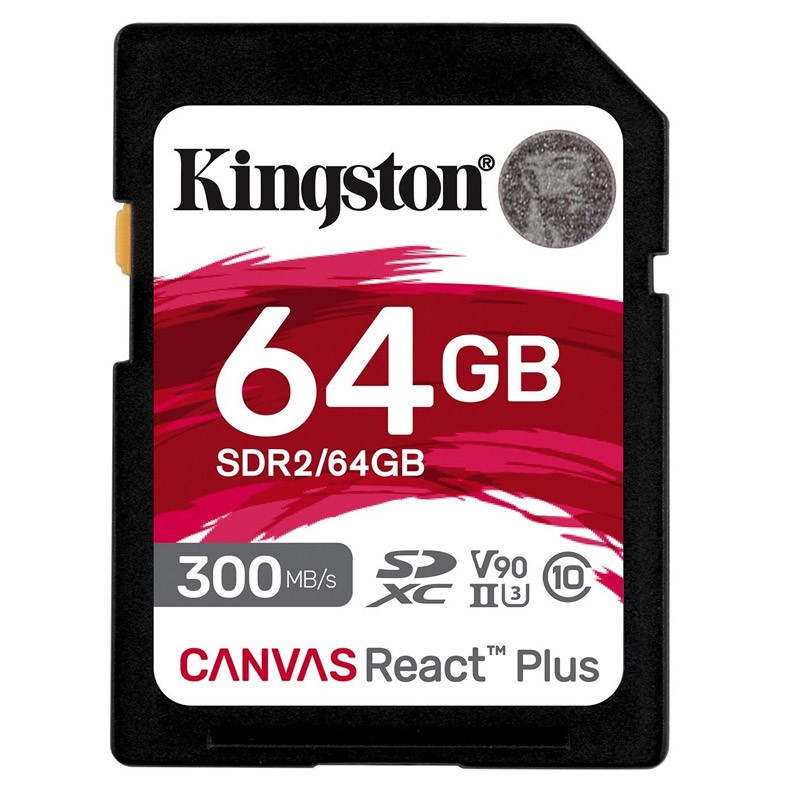 Pomnilniška kartica SDXC KINGSTON 64GB Canvas REACT Plus, UHS-II, C10, U3, V90