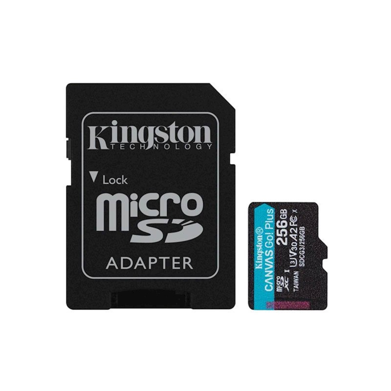Pomnilniška kartica SDXC KINGSTON micro 256GB Can. Go Plus, UHS-I, V30, ada.