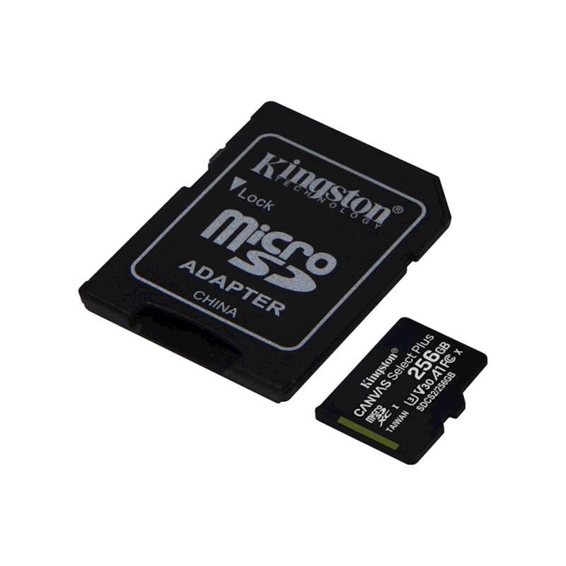 Pomnilniška kartica SDXC KINGSTON MICRO 256GB CANVAS SELECT Plus, UHS-I, adapter
