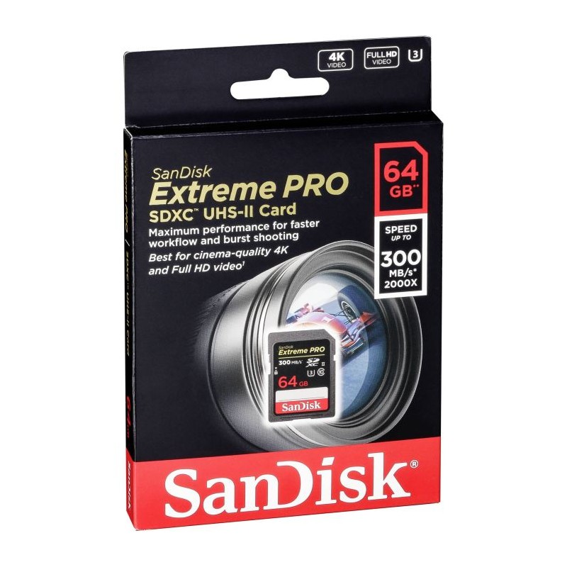Pomnilniška kartica SDXC SANDISK 64GB EXTREME PRO, UHS-II (U3)