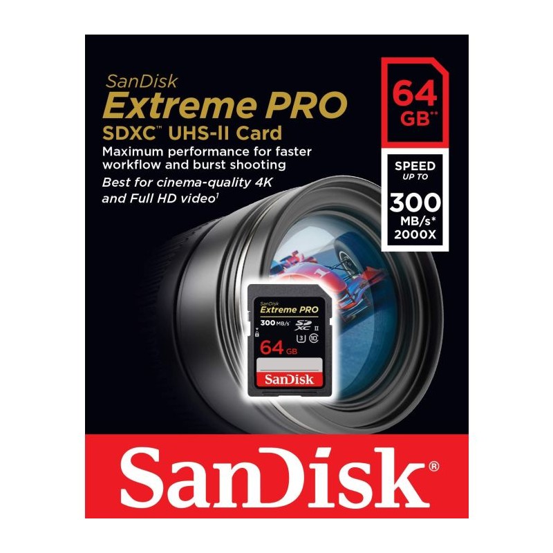 Pomnilniška kartica SDXC SANDISK 64GB EXTREME PRO, UHS-II (U3)