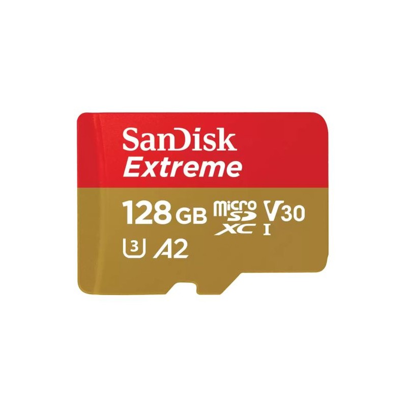 Pomnilniška kartica SDXC SANDISK MICRO 128GB EXTREME, A2, UHS-I, V30, adapter