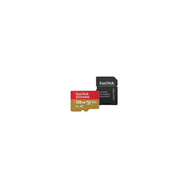 Pomnilniška kartica SDXC SANDISK MICRO 128GB EXTREME, A2, UHS-I, V30, adapter