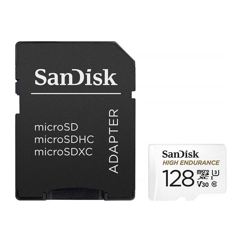 Pomnilniška kartica SDXC SANDISK MICRO 128GB HIGH ENDURANCE, UHS-I, V30, adapter