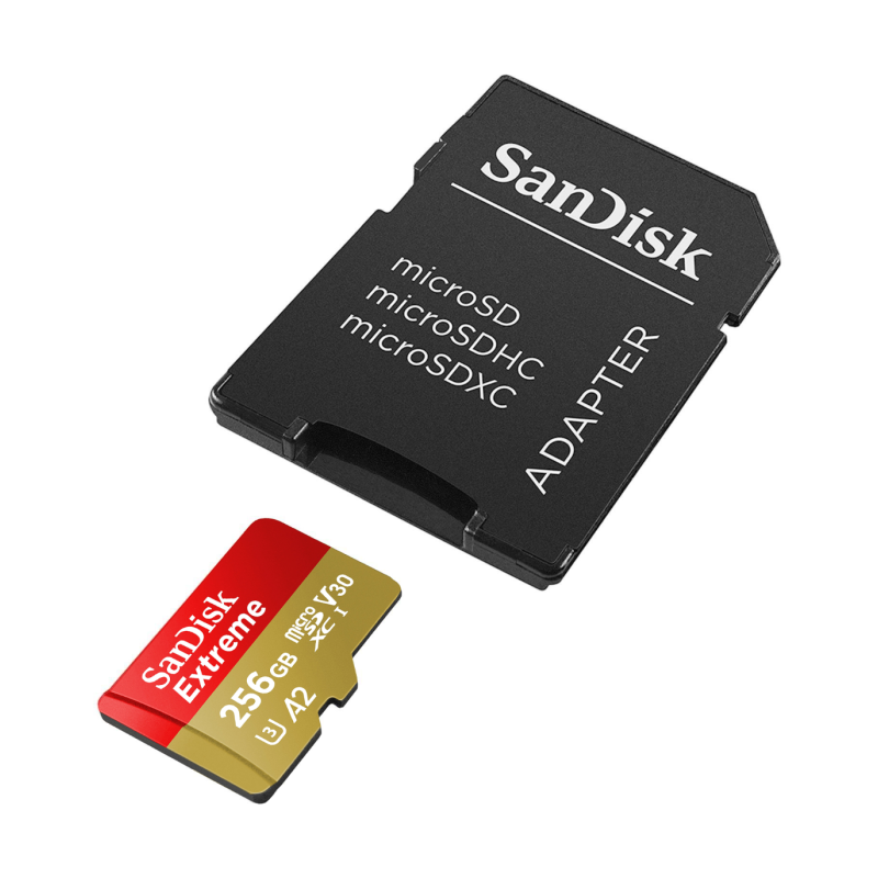 Pomnilniška kartica SDXC SANDISK MICRO 256GB EXTREME, UHS-I, V30, adapter