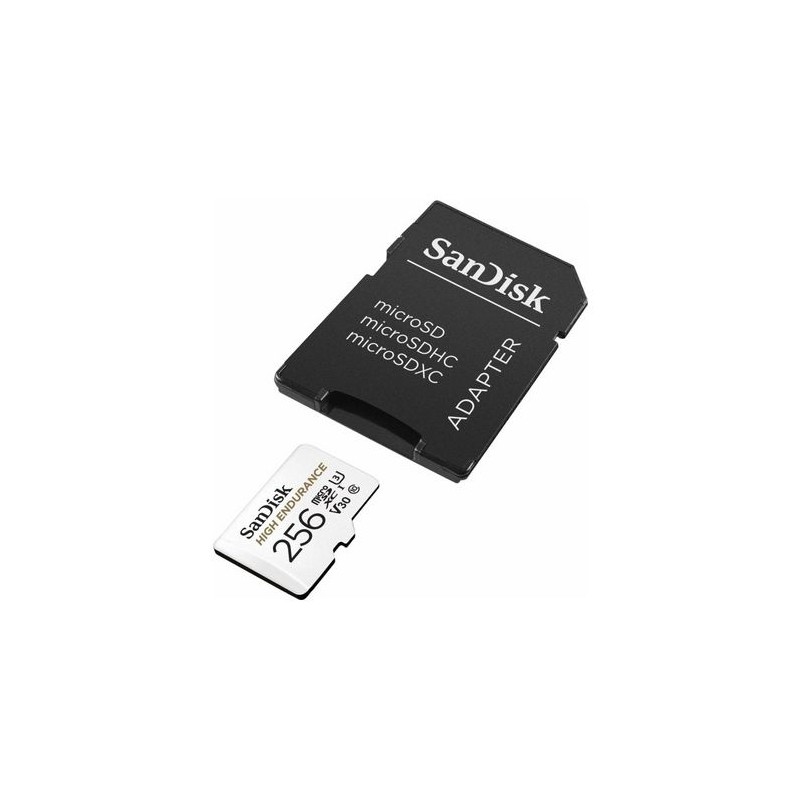 Pomnilniška kartica SDXC SANDISK MICRO 256GB HIGH ENDURANCE, UHS-I, V30, adapter