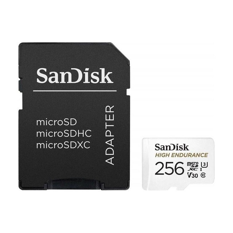 Pomnilniška kartica SDXC SANDISK MICRO 256GB HIGH ENDURANCE, UHS-I, V30, adapter