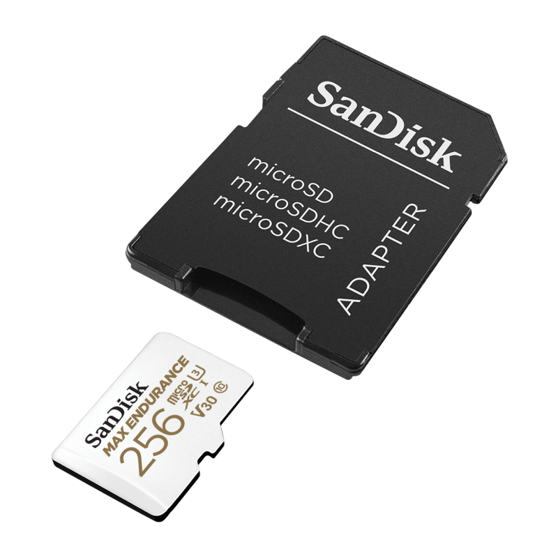 Pomnilniška kartica SDXC SanDisk micro 256GB MAX ENDURANCE, U3, V30, adapter