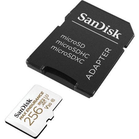 Pomnilniška kartica SDXC SanDisk micro 256GB MAX ENDURANCE, U3, V30, adapter