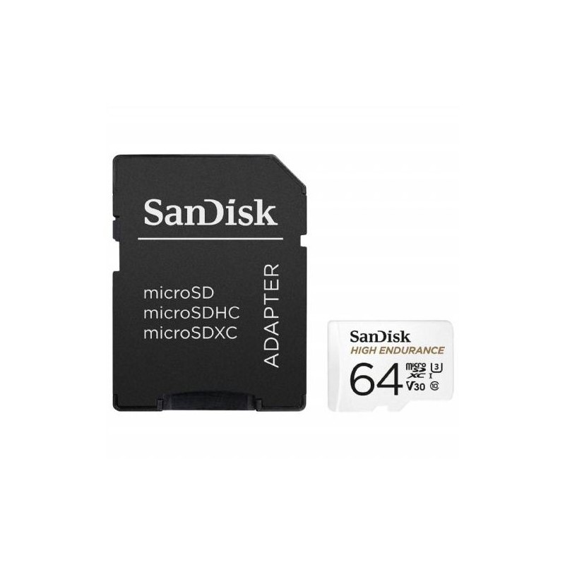Pomnilniška kartica SDXC SANDISK MICRO 64GB HIGH ENDURANCE, UHS-I, V30, adapter
