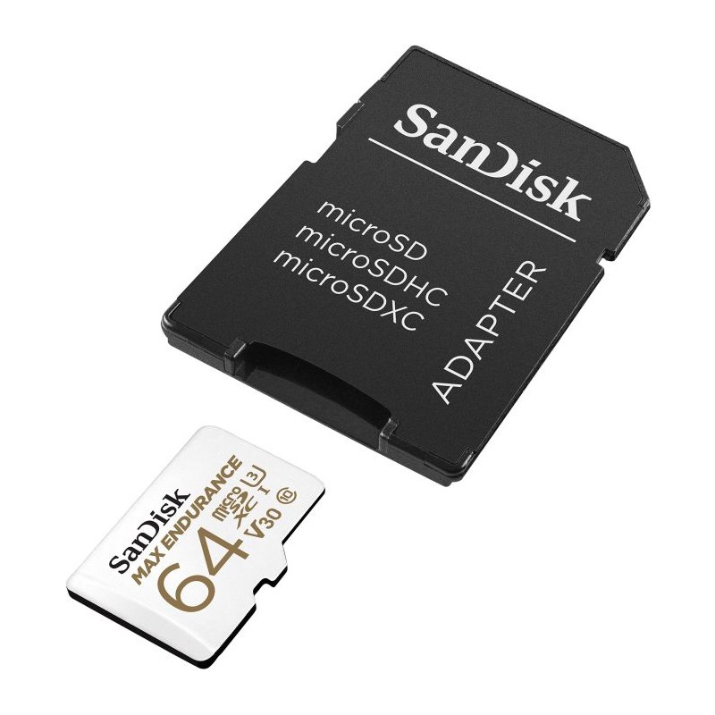 Pomnilniška kartica SDXC SanDisk micro 64GB MAX ENDURANCE, V30, adapter