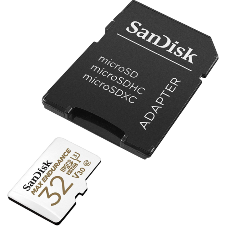 Pomnilniška kartica SDHC SanDisk micro 32GB MAX ENDURANCE, C10, U3, V30, adapter
