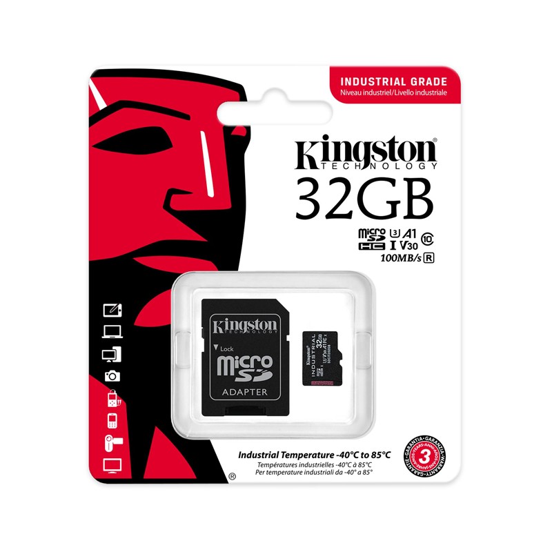 Pomnilniška kartica SDHC Kingston micro 32GB INDUSTRIAL, UHS-I, U3, V30, A1