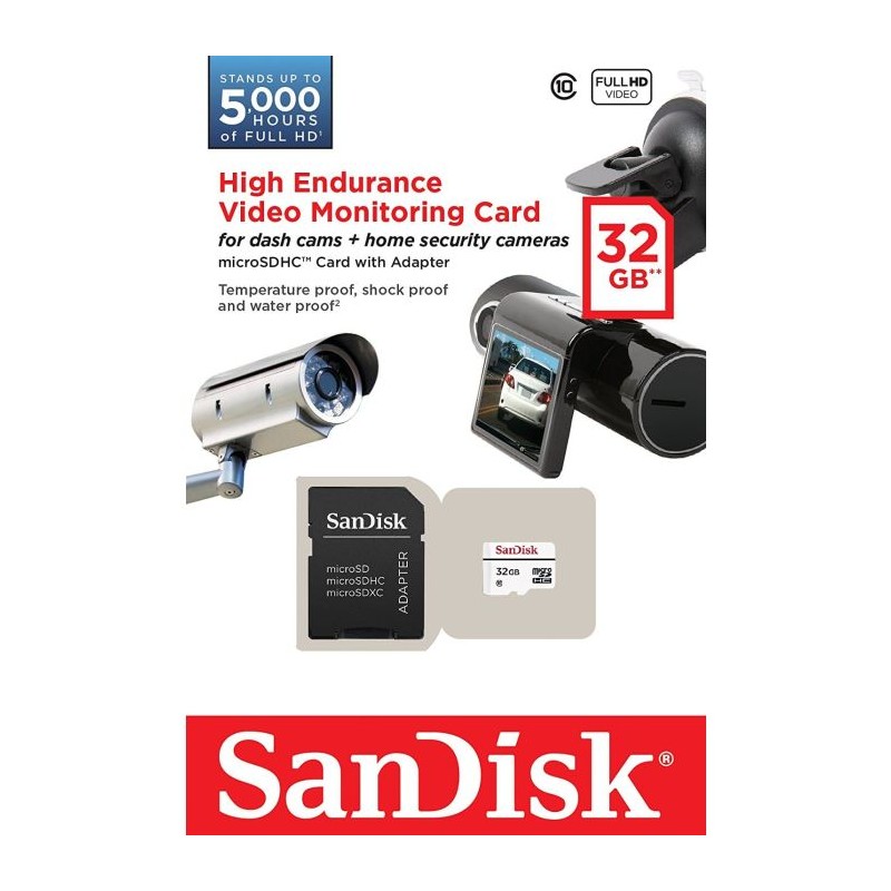 Pomnilniška kartica SDHC SANDISK MICRO 32GB HIGH ENDURANCE, UHS-I, U3, V30, ada.