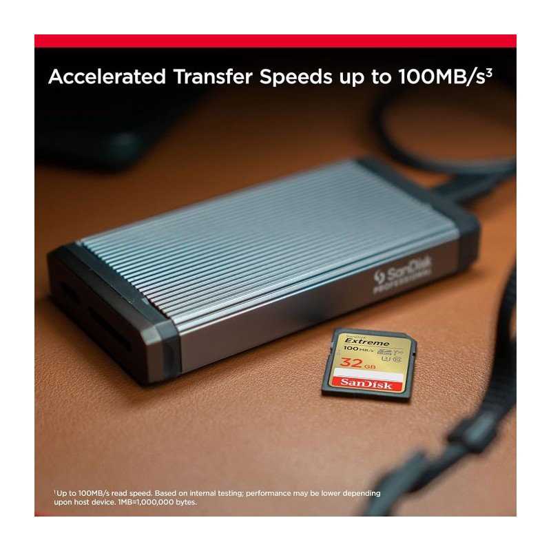 Pomnilniška kartica SDHC SANDISK. 32GB EXTREME PLUS, 100/60MB/s, UHS-I, C10, U3,
