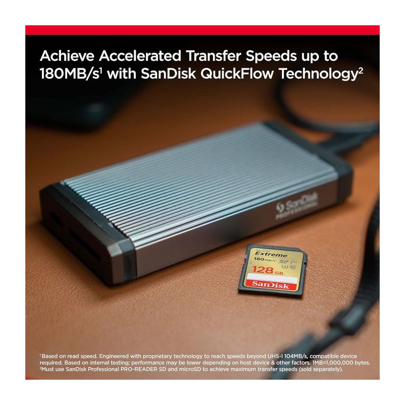 Pomnilniška kartica SDXC SANDISK 128GB EXTREME PLUS, 190/90MB/s, UHS-I, C10, U3,