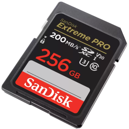 Pomnilniška kartica SDXC SANDISK 256GB EXTREME PRO, 200/140MB/s, UHS-I, C10, U3,