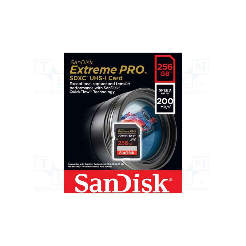 Pomnilniška kartica SDXC SANDISK 256GB EXTREME PRO, 200/140MB/s, UHS-I, C10, U3,