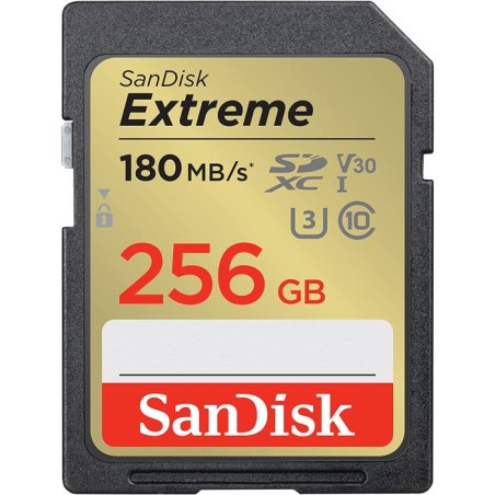 Pomnilniška kartica SDXC SANDISK 256GB EXTREME, 180/130MB/s, UHS-I, C10, U3, V30