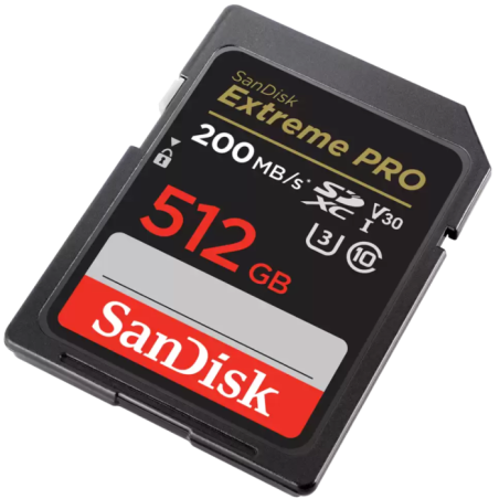 Pomnilniška kartica SDXC SANDISK 512GB EXTREME PRO, 200/140MB/s, UHS-I, C10, U3,