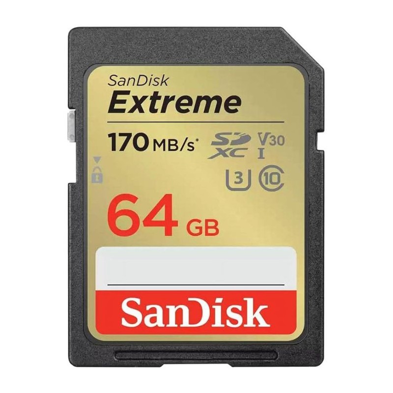 Pomnilniška kartica SDXC SANDISK 64GB EXTREME PLUS, 170/80MB/s, UHS-I, C10, U3,