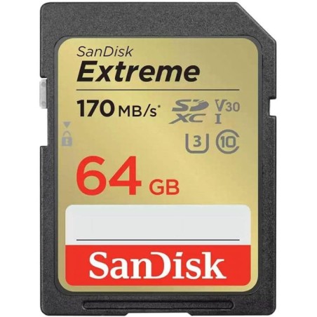 Pomnilniška kartica SDXC SANDISK 64GB EXTREME PLUS, 170/80MB/s, UHS-I, C10, U3,