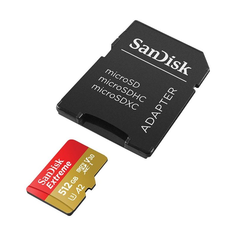 Pomnilniška kartica SDXC SANDISK MICRO 512GB EXTREME, 190/130MB/s, A2, UHS-I, U3