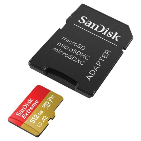 Pomnilniška kartica SDXC SANDISK MICRO 512GB EXTREME, 190/130MB/s, A2, UHS-I, U3