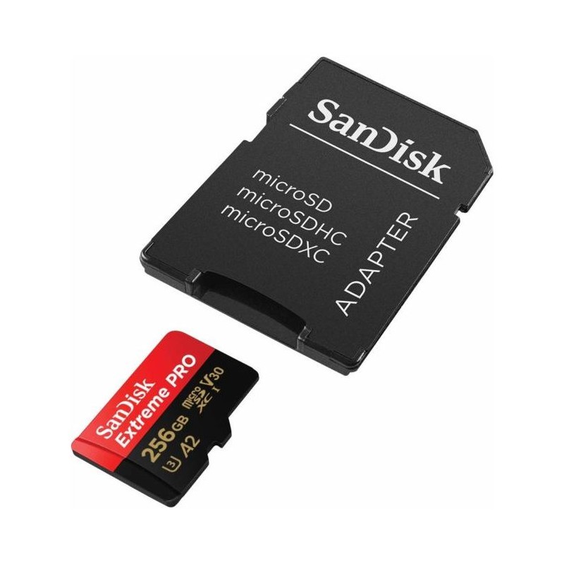 Pomnilniška kartica SDXC SANDISK MICRO 256GB EXTREME PRO, 200/140MB/s, A2, UHS-I