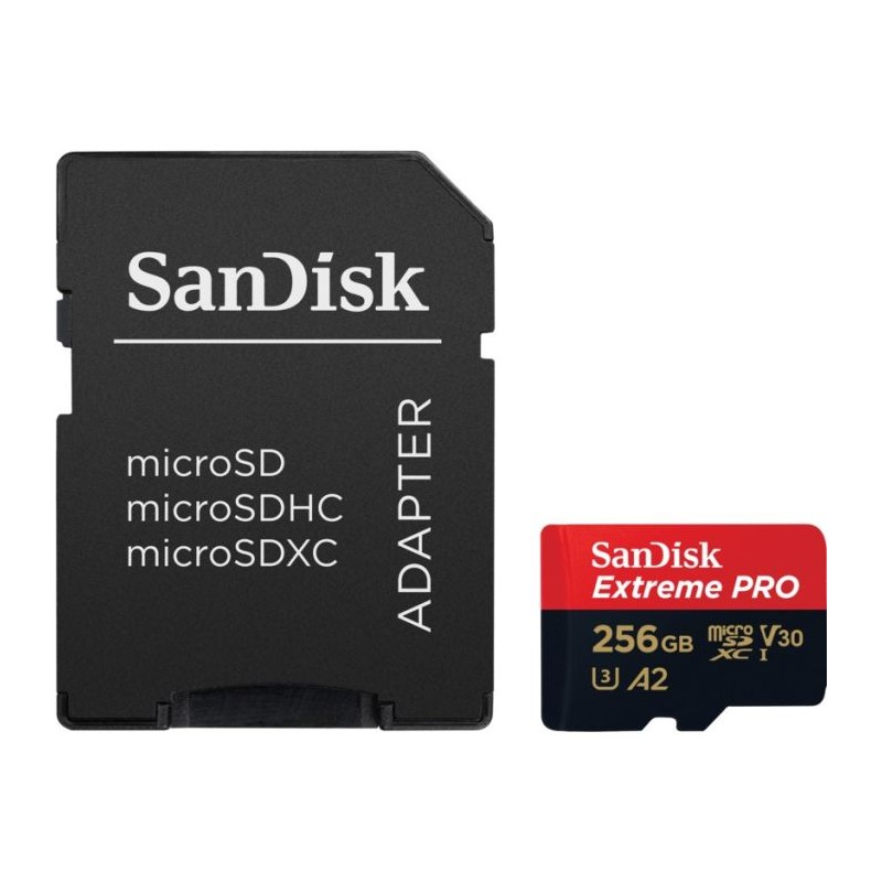 Pomnilniška kartica SDXC SANDISK MICRO 256GB EXTREME PRO, 200/140MB/s, A2, UHS-I