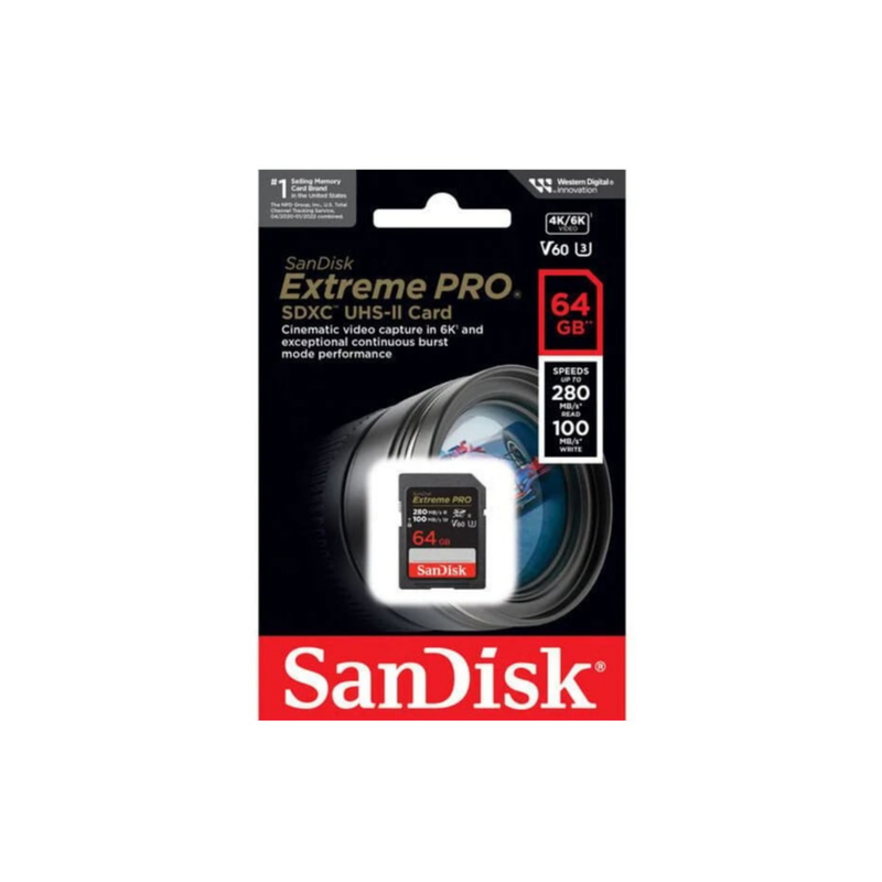 Pomnilniška kartica SDXC SANDISK 64GB EXTREME PRO, UHS-II, V60, U3, C10