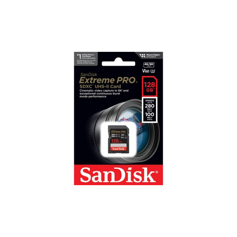 Pomnilniška kartica SDXC SANDISK 128GB EXTREME PRO, UHS-II, V60, U3, C10