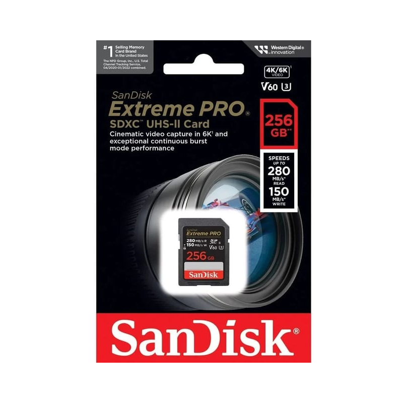 Pomnilniška kartica SDXC SANDISK 256GB EXTREME PRO, UHS-II, V60, U3, C10