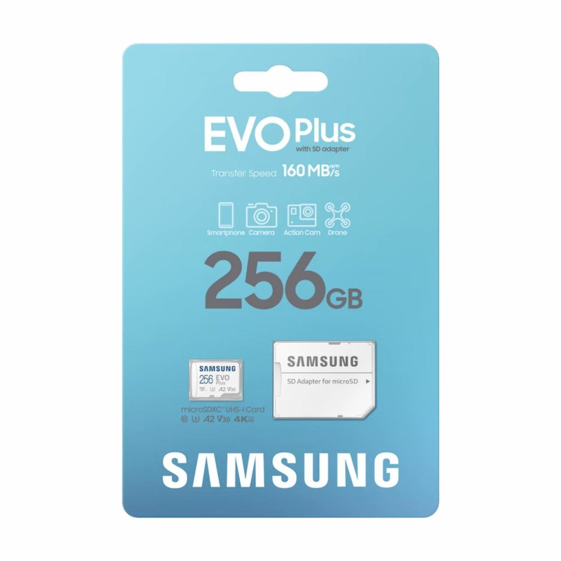 Spominska kartica Samsung EVO Plus, micro SDXC, 256GB, z adapterjem