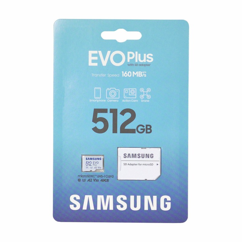 Spominska kartica Samsung EVO Plus, micro SDXC, 512GB, z adapterjem