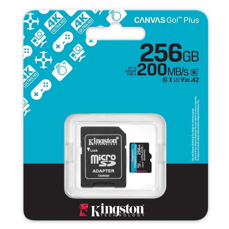 Spominska kartica microSD 256GB KINGSTON Canvas Go! Plus