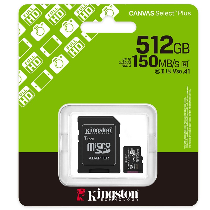 Spominska kartica Kingston Canvas Select Plus microSD 512GB