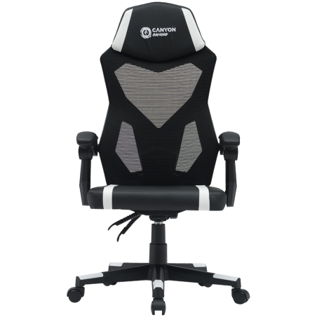 Gaming stol Canyon Flow MCH01, črno-bel
