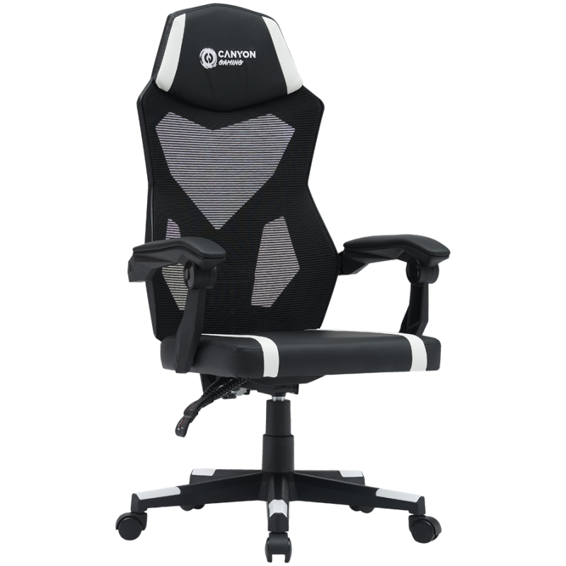 Gaming stol Canyon Flow MCH01, črno-bel