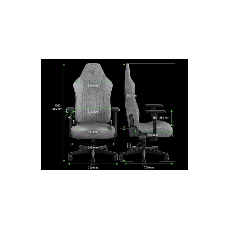Gaming stol Stol Razer Iskur V2 X, siv
