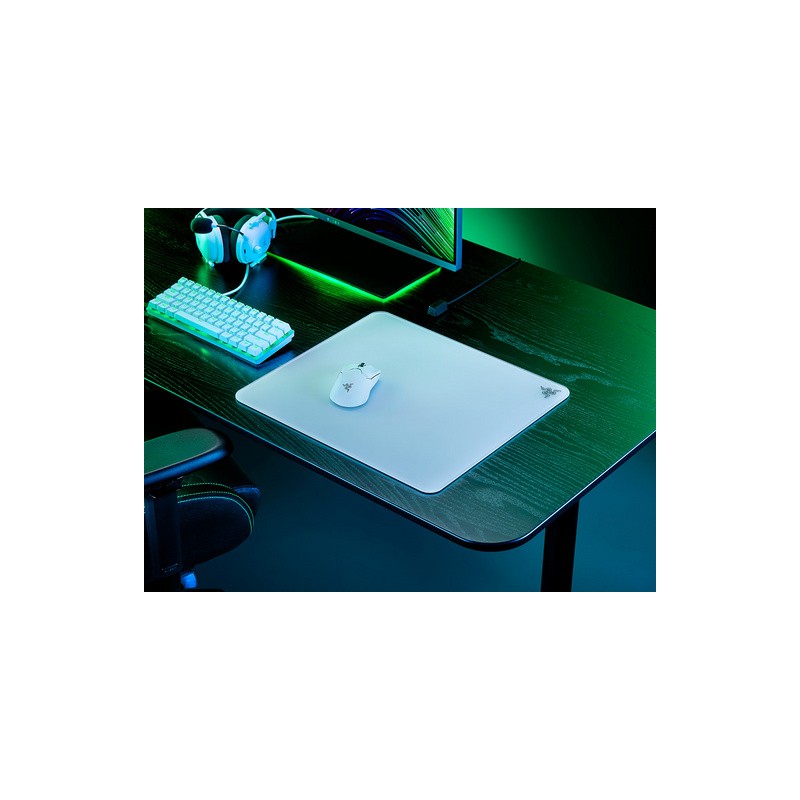 Podloga za miško Razer Atlas, kaljeno steklo, bela
