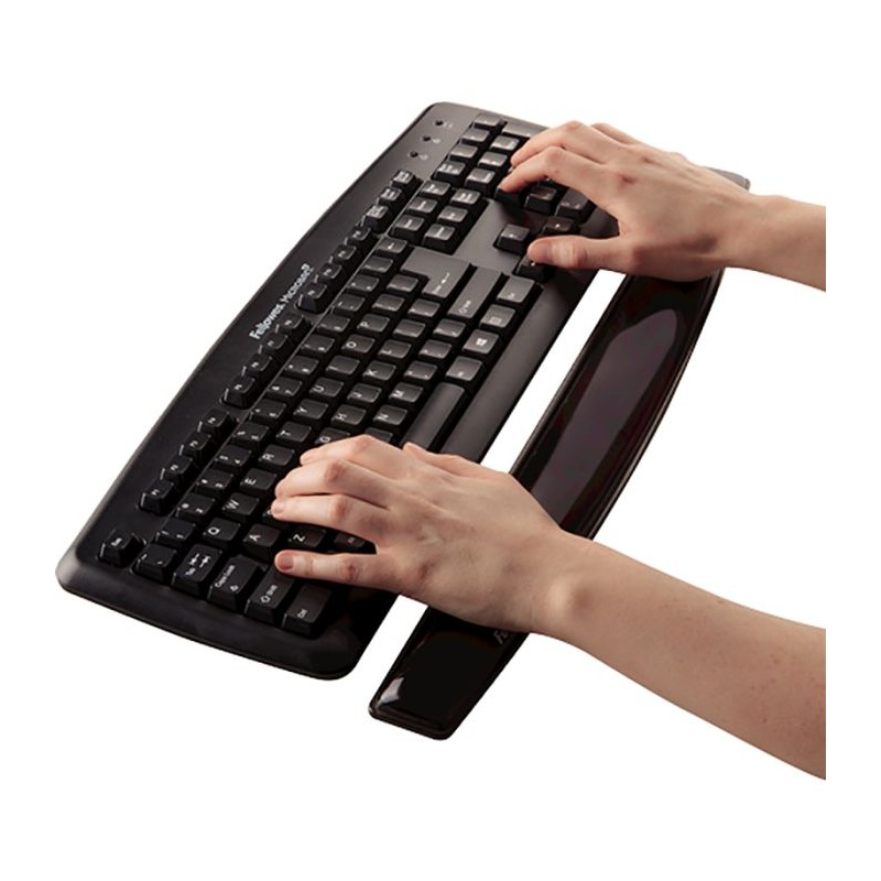 Podloga za zapestje Fellowes Crystal Gel, črna, 9112201