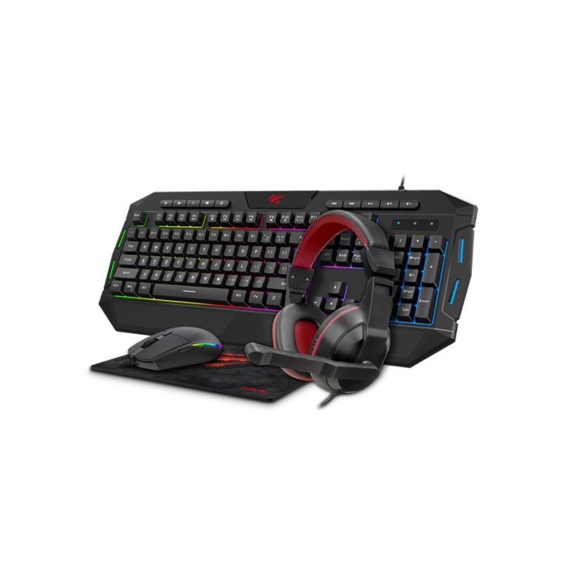 Komplet 4v1 HAVIT Gamenote (tipkovnica+miška+podloga+slušalke) HV-KB501CM