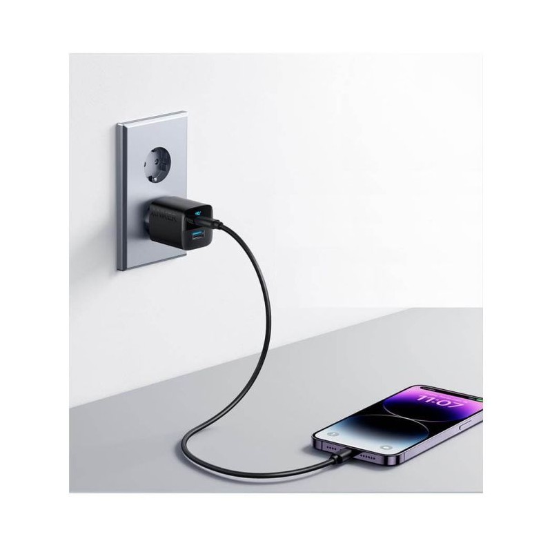 Polnilec Anker 323 USB-A/C, 33W, črn, A2331G11