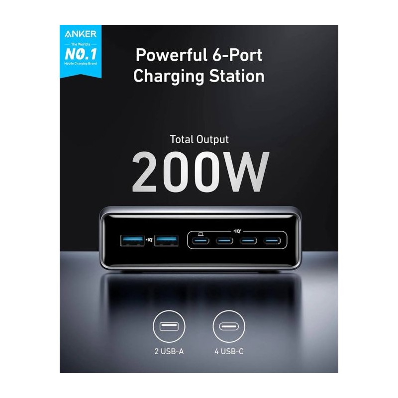 Polnilec Anker Prime GaN USB-C, 200W, A2683341