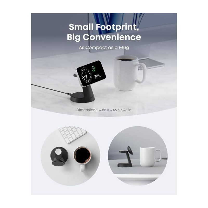 Polnilna postaja Anker MagGo, 3v1, črna, B25M4G11