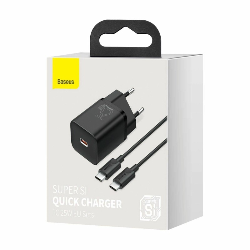 Polnilec Baseus TZCCSUP-L01, 25W, USB-C, QC, črn